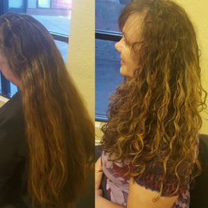 Before and After Ouidad haircut