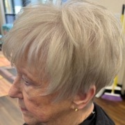 walnut creek woman getting salon care after hair thinning from medication