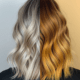 walnut creek woman with perfect blonde highlights on one side and brassy highlights on the other side